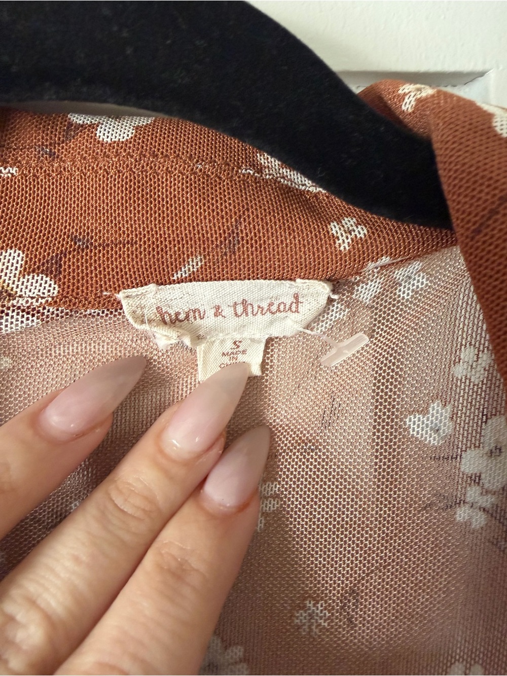 Y2K Rust Floral Ruched Button-Front Shirt - Picture 2 of 2